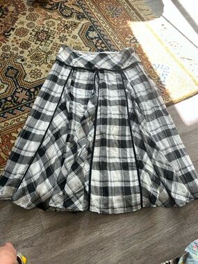 Sunny Leigh Black & White Plaid Circle Skirt